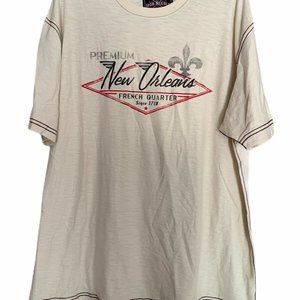 Men’s New Orleans Short Sleeve Shirt Beige XLarge